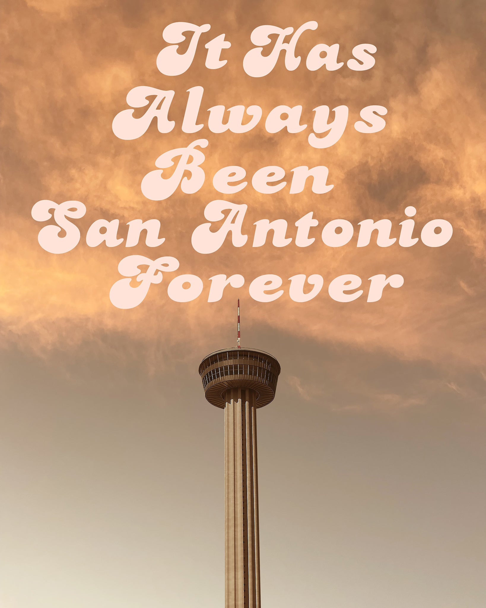 San Antonio Art - San Antonio Forever Big Sky Hemisfair Tower Print | Betsy Crum Art Crum Art