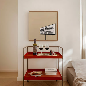 Chris Madrid's San Antonio art print by Betsy Crum framed in a styled room