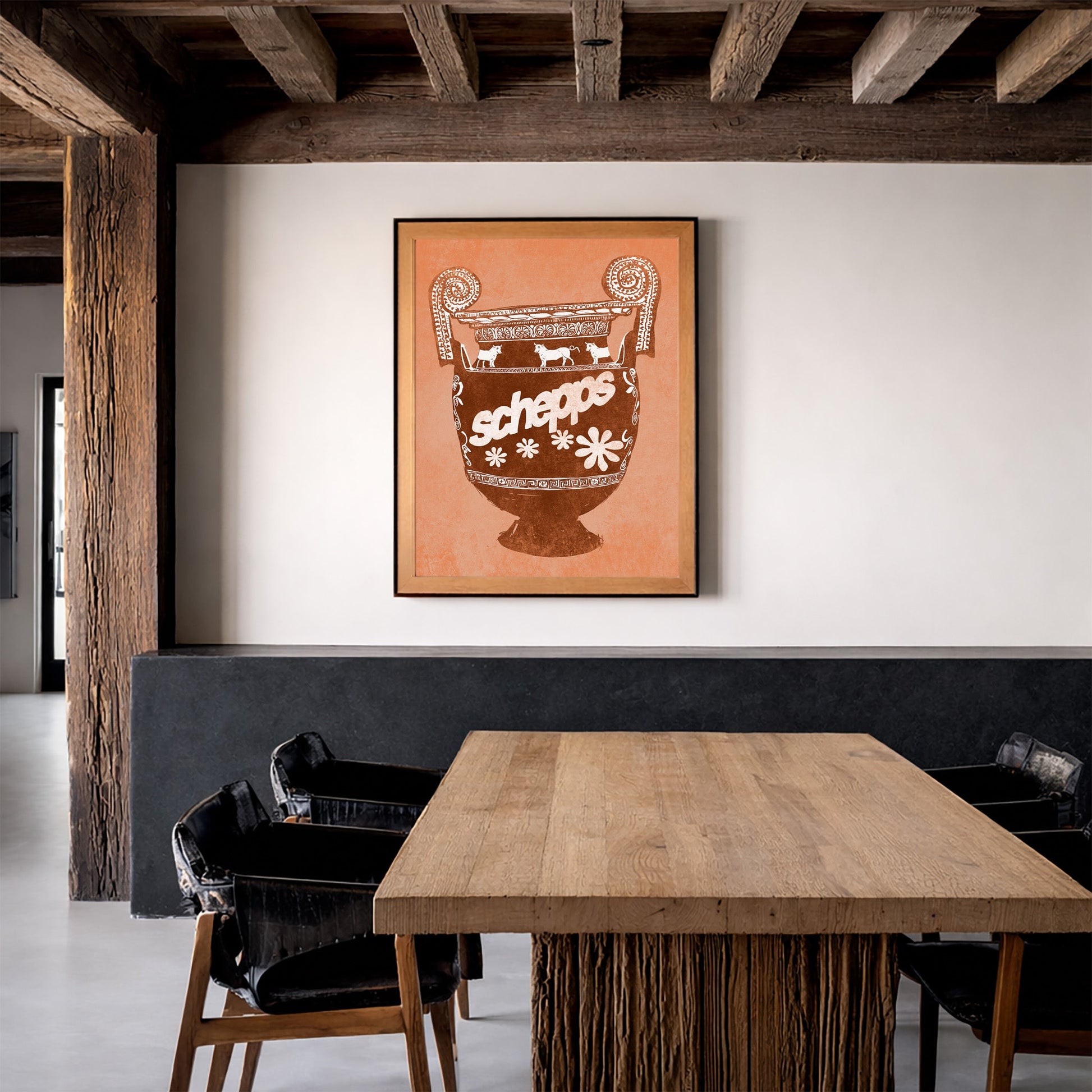 Schepps Amphora shown framed by Crum Art