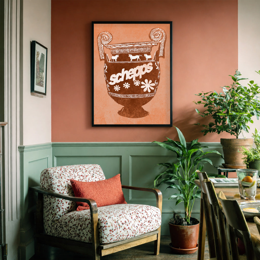 Schepps Amphora shown framed by Crum Art