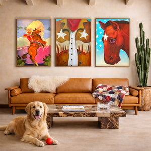 Western Wall Decor - Cowboy Stars Set of 3 Prints | Caya Crum Art