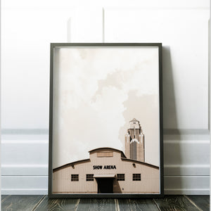 Show Arena Fort Worth art print by Betsy Crum, hand-signed Crum Art fine art print