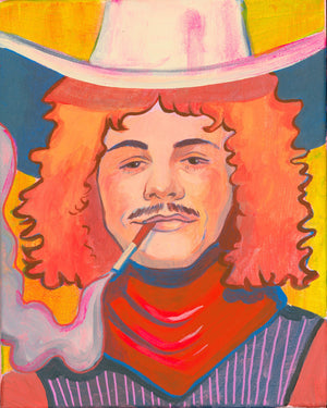 Smoking Cowboy Print — Red Hair Jack Texas Gifts and Western Home Decor and Art Prints | Caya Crum Crum Art