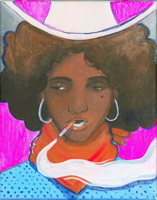 Smoking Cowboy Print — Rodeo Queen Dorothy Pink Spurs Cowboy Gifts, Western Decor and Art Prints | Caya Crum