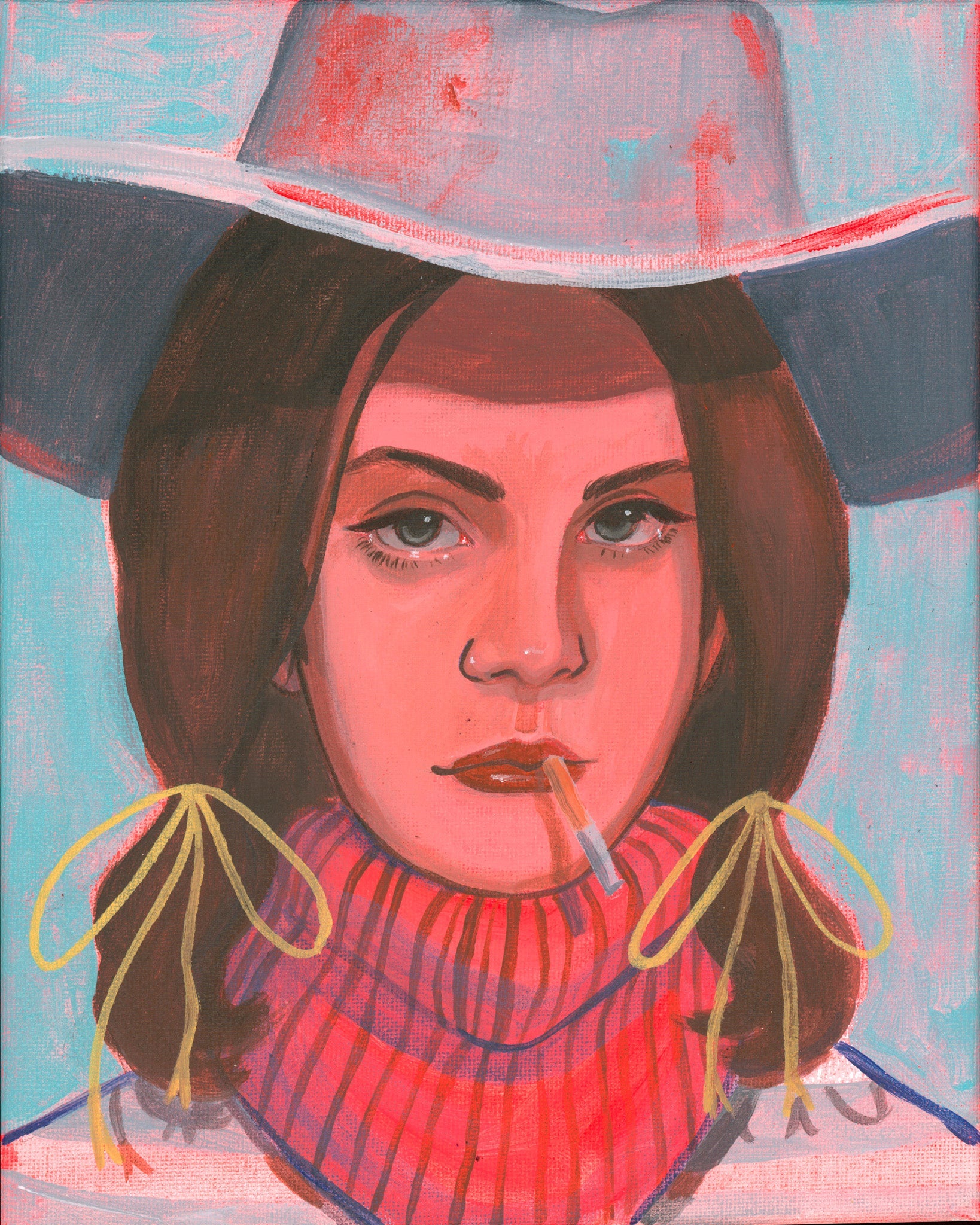 Smoking Cowboy Print — Rodeo Queen Lana Lookalike Cowboy Gifts, Western Home Decor and Art Print | Caya Crum