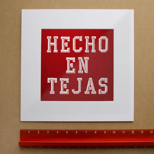 Made in Mexico Print shown as a matted art print by Crum Art — square matted print, available at crumart.com. This museum quality print is made right here in Texas.