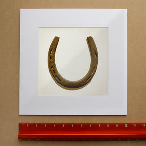 Lucky Horseshoe Print shown as a matted art print by Crum Art — square matted print, available at crumart.com. This museum quality print is made right here in Texas.
