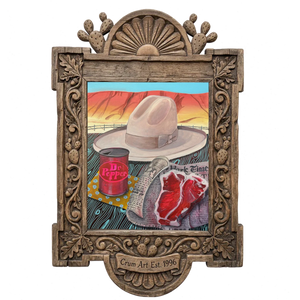 Stetson Steak — art print in a carved wood frame, Crum Art