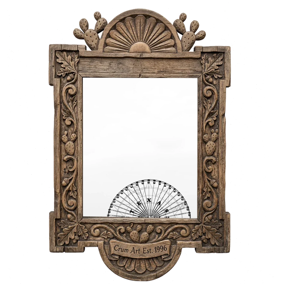 Texas Star Ferris Wheel — Texas art print by Betsy Crum in a carved wood frame