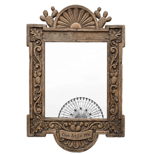Texas Star Ferris Wheel — Texas art print by Betsy Crum in a carved wood frame