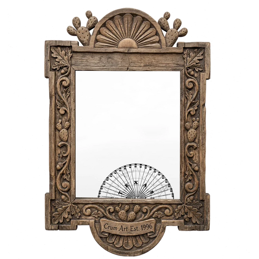 Texas Star Ferris Wheel — Texas art print by Betsy Crum in a carved wood frame