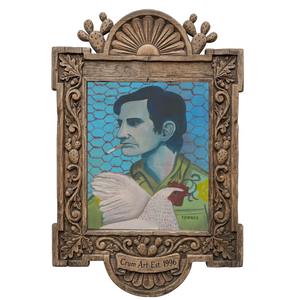 Townes Van Zandt Painting — music wall art print by Caya Crum in a carved wood frame