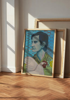 Townes Van Zandt Painting music wall art print by Caya Crum — neutral frame room mockup