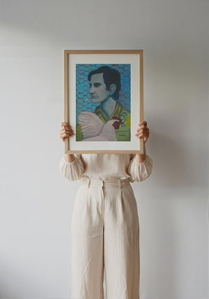 Townes Van Zandt Painting music wall art print by Caya Crum — framed with velvet mat
