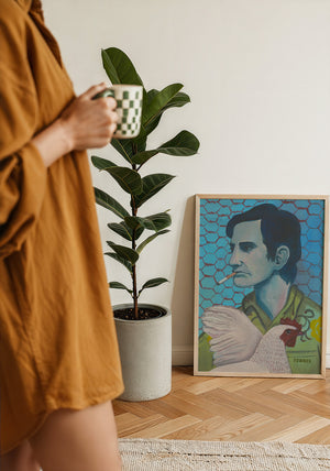 Townes Van Zandt Painting music wall art print by Caya Crum — framed with velvet mat