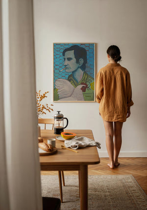 Townes Van Zandt Painting music wall art print by Caya Crum — framed with velvet mat