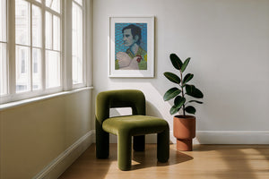 Townes Van Zandt Painting music wall art print by Caya Crum — framed with velvet mat