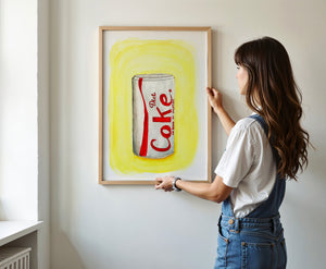 Diet Coke Painting diet coke art print by Tavi Crum — framed vertical room scene