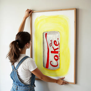 Diet Coke Painting diet coke art print by Tavi Crum — framed vertical room scene