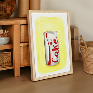 Diet Coke Painting diet coke art print by Tavi Crum — framed vertical room scene