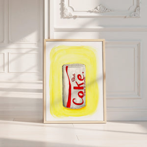 Diet Coke Painting diet coke art print by Tavi Crum — neutral frame room mockup