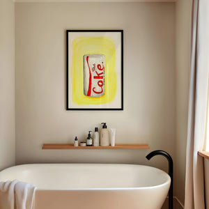 Diet Coke Painting diet coke art print by Tavi Crum — framed vertical room scene