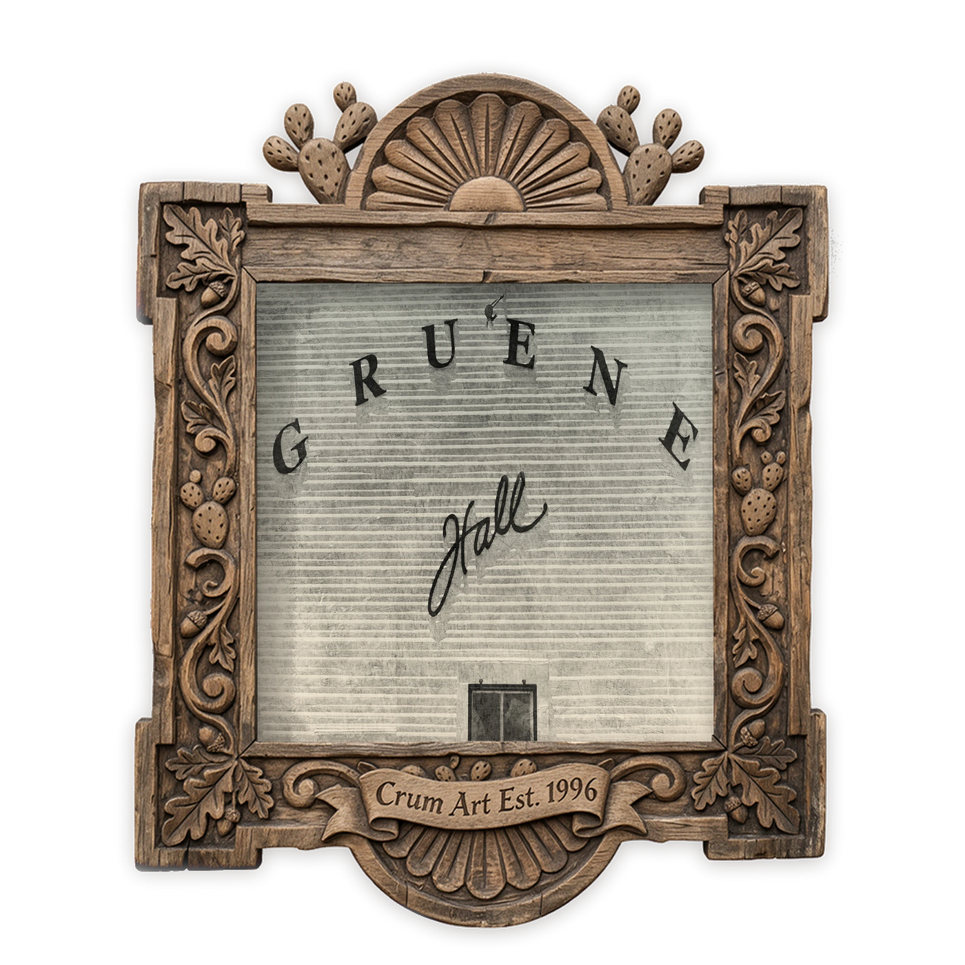 Texas Art | Gruene Hall | Betsy Crum — art print in a carved wood frame, Crum Art