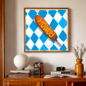 Texas Art Print - Corndog Art Print | A Fairground Howdy | Caya Crum Art - midcent output image