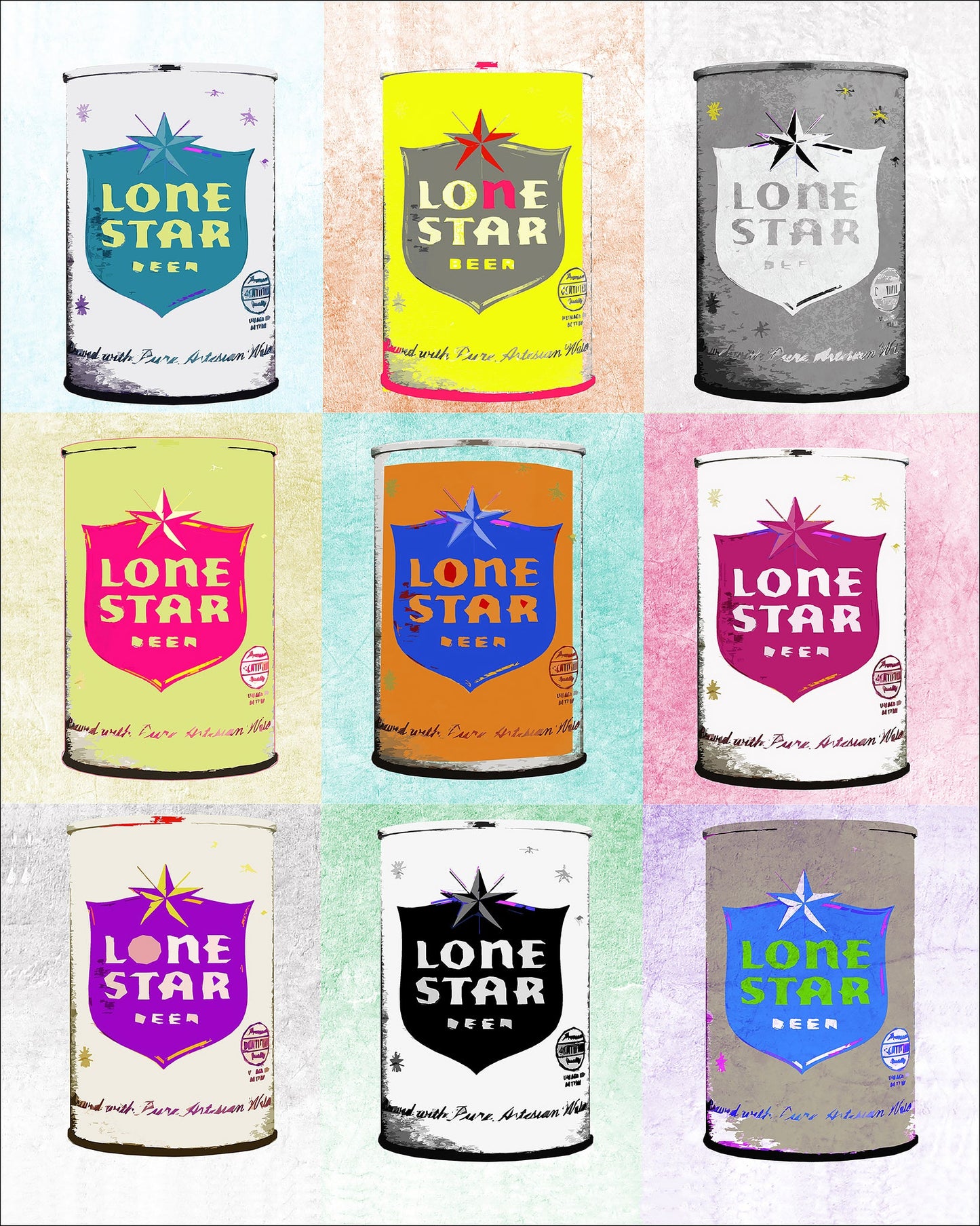 Texas Beer Art Print — Lone Star Beer Breakfast of Champions| Betsy Crum