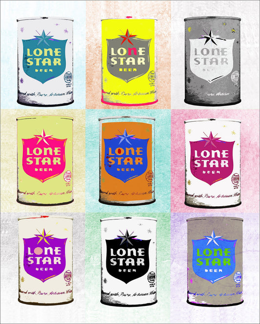 Texas Beer Art Print — Lone Star Beer Texas Wall Decor and Breakfast of Champions| Betsy Crum Art Crum Art
