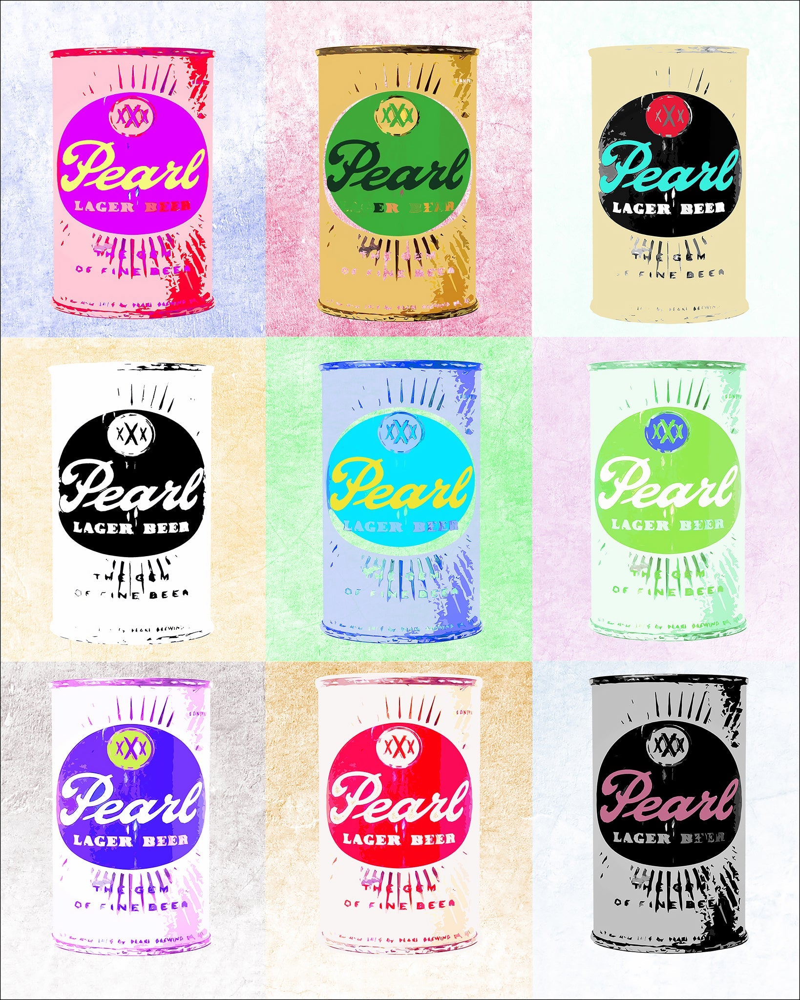 Texas Beer Art Print — Pearl Beer Cans and San Antonio Wall Decor | Betsy Crum