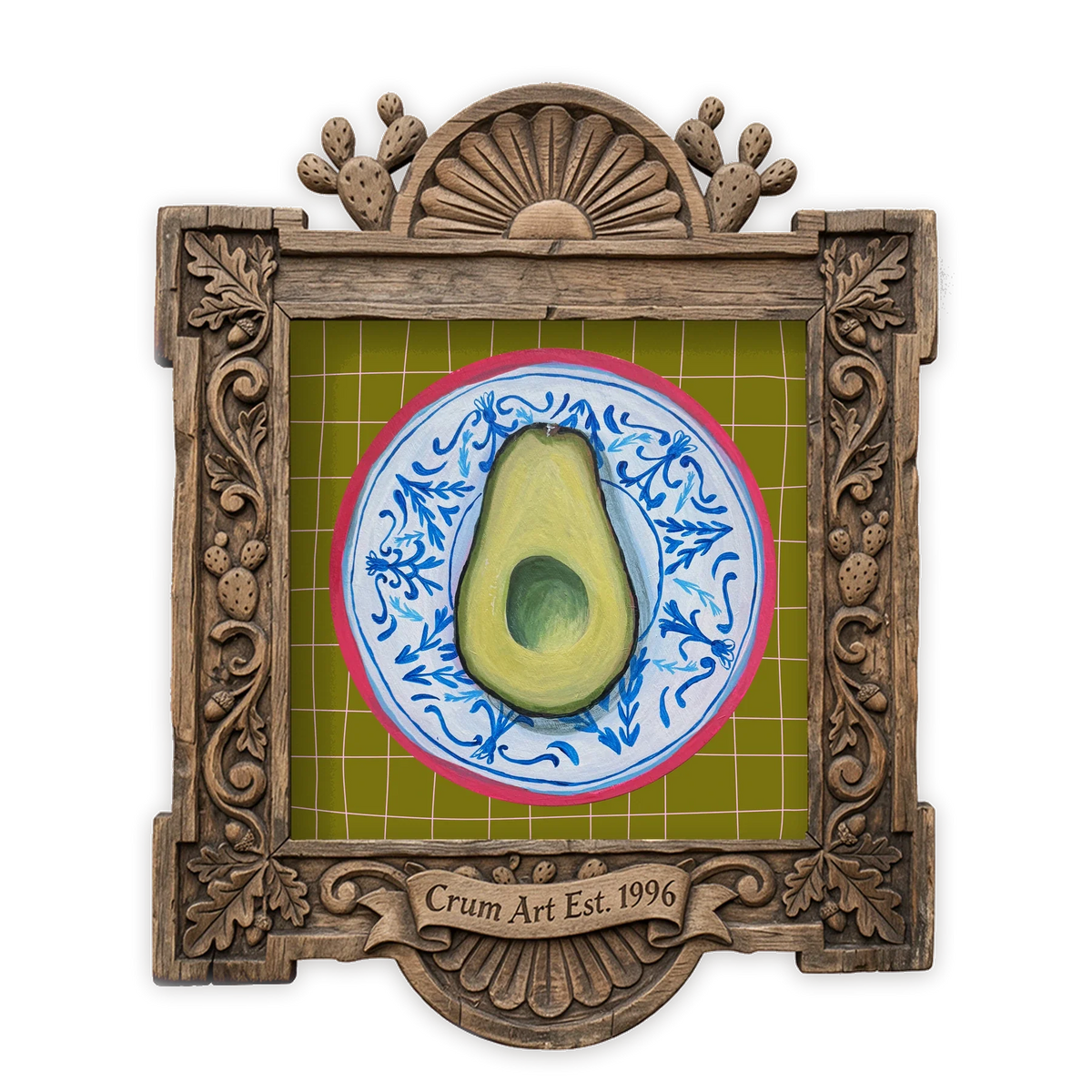Avocado on a Chinoiserie Plate — one of the 3 prints in The Brunch Set | Crum Art