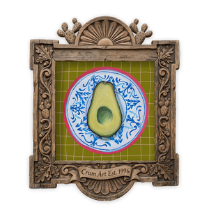 Avocado on a Chinoiserie Plate — one of the 3 prints in The Brunch Set | Crum Art