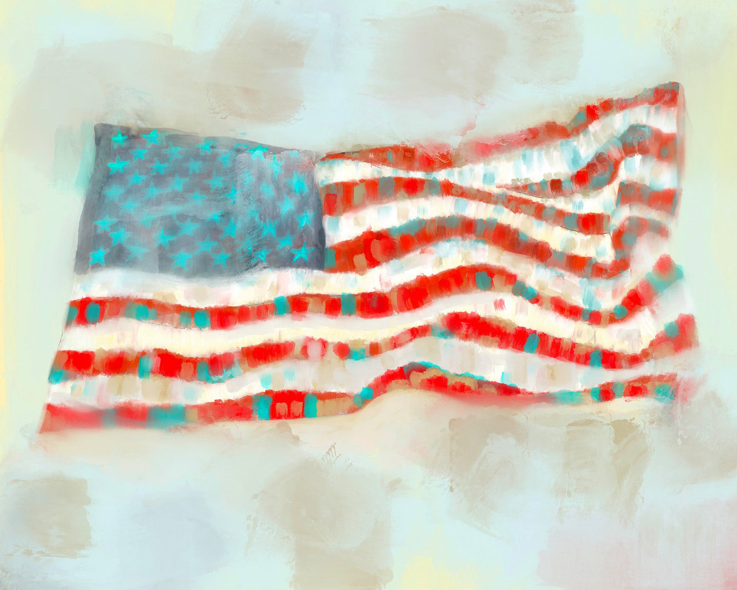 Texas West Series – American Flag Western Art Print | Crum Art