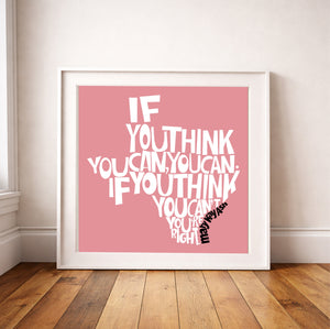 Texas Art Mary Kay Quote in Pink Print | Betsy Crum