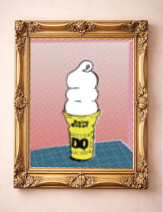 Ice Cream Art Print - Texas Halftone Pop Art | Betsy Crum | Crum Art