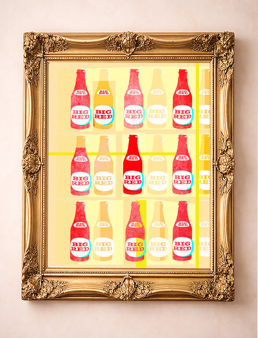 Big Red Art Print – Warhol Grid Pop Art | Betsy Crum