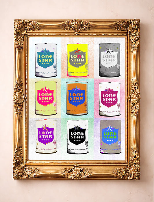 Texas Beer Art Print —  Lone Star Beer Texas Wall Decor and Breakfast of Champions| Betsy Crum Art