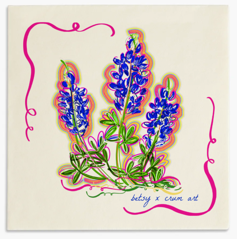 Hill Country Bluebonnet Cocktail napkin set of 10 by Crum Art and Betsy Crum.  
