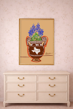 Cowboy With Flowers shown framed by Crum Art