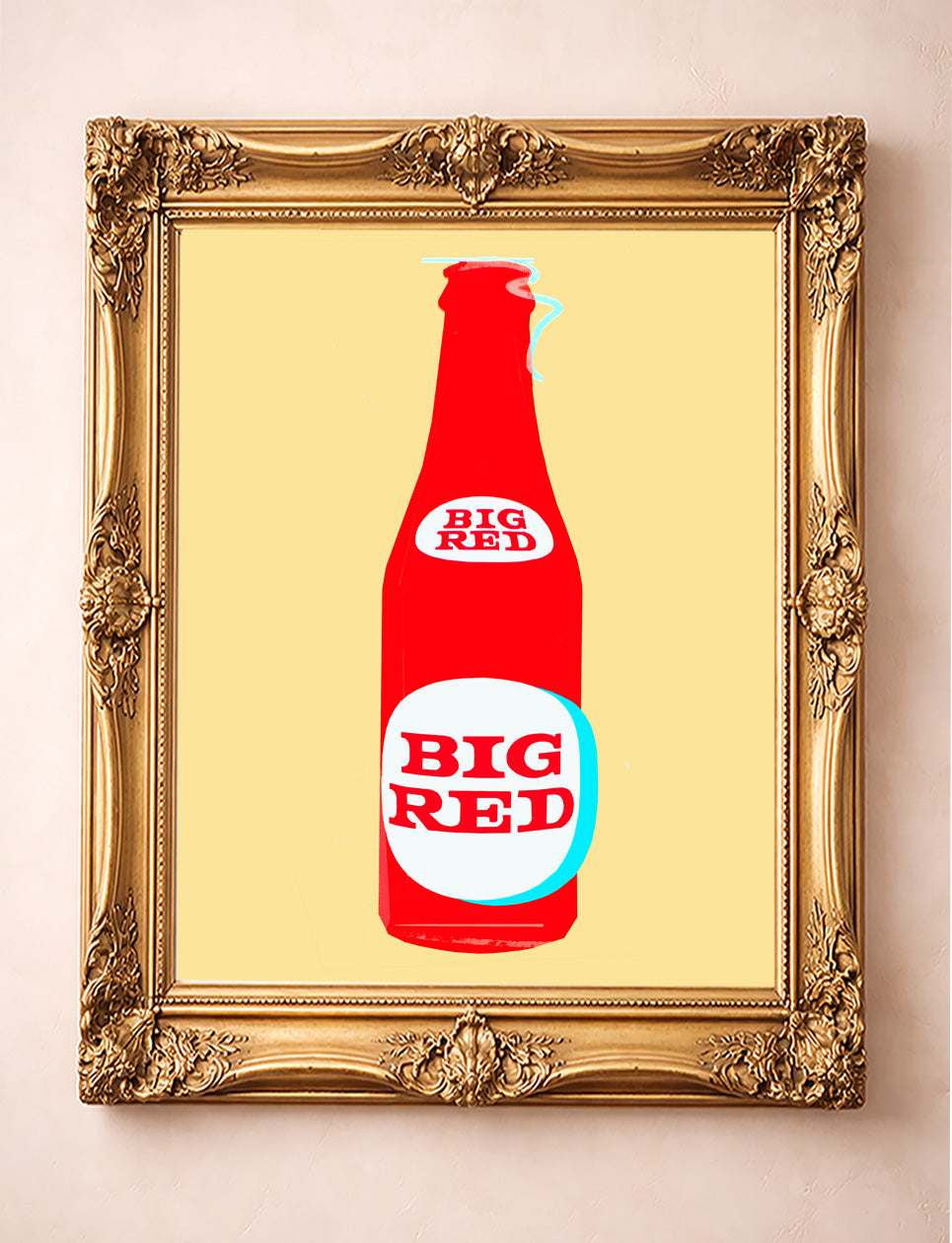 Big Red Art Print – Single Bottle Yellow Pop Art | Betsy Crum