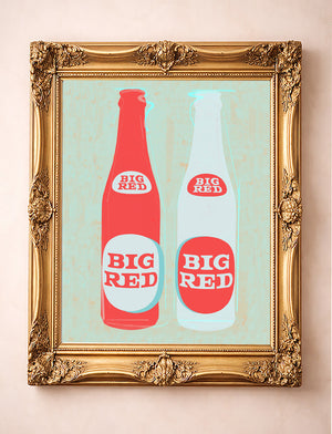 Big Red Two Bottles — one of the 3 prints in The Texas Soda Set | Crum Art