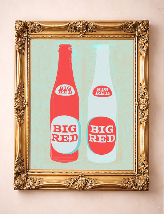 Big Red Two Bottles — one of the 3 prints in The Texas Soda Set | Crum Art