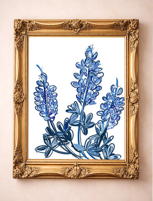 Bluebonnet Art Print — Chinoiserie Texas Wall Decor | Betsy Crum