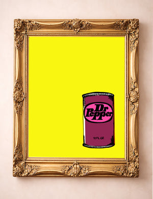 Dr Pepper Art - Pop of Yellow Minimalist Print | Betsy Crum Art