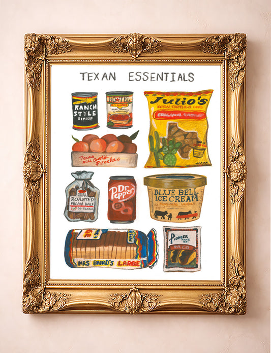 Texas Essentials Texas Wall Art Print  | Caya Crum Art