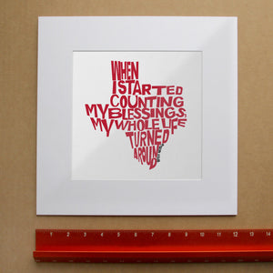 Texas Willie Nelson Quote Print by Betsy Crum, inspired by childhood memories of wanting to be Willie Nelson and On the Road Again. This quote by Texas music legend Willie Nelson gives a room warmth, wit, and a little soul, available at crumart.com. This museum quality print is made right here in Texas.