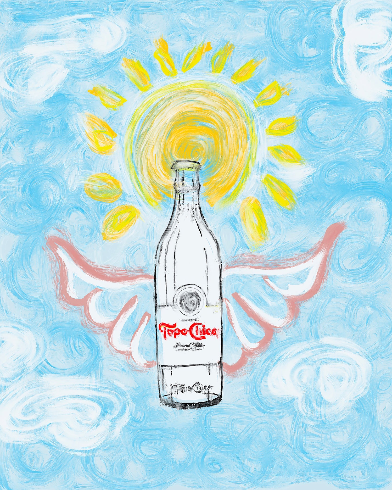 Topo Chico Art - Butterfly Wings Whimsical Print | Betsy Crum Art Crum Art