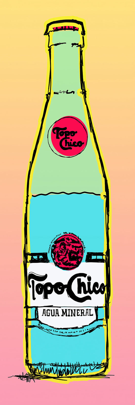 Topo Chico Art - Long & Narrow Decor | Happy Tall Stairway Art Print | Betsy Crum Art Crum Art