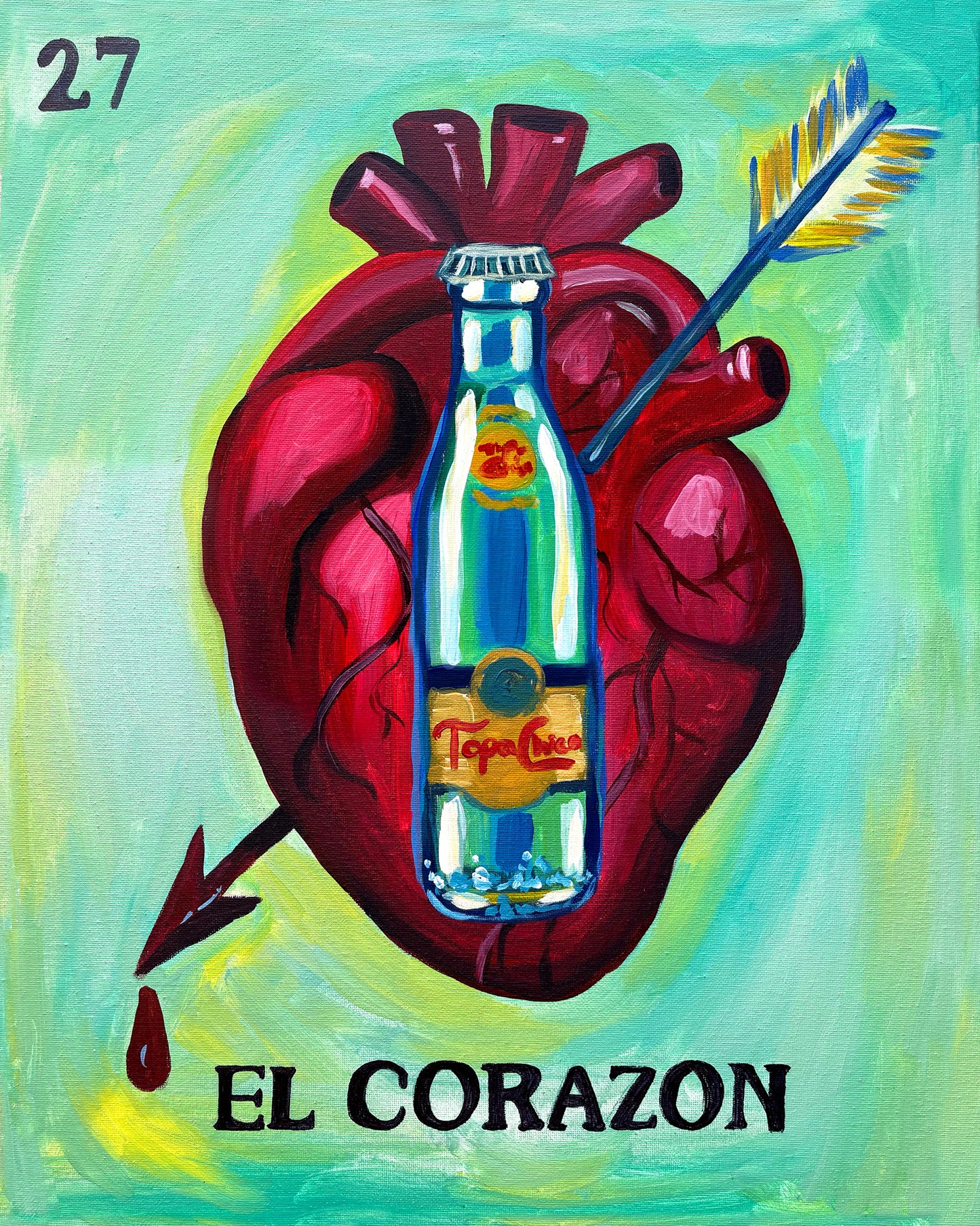 Topo Chico Art - Lotería El Corazón Print | Caya Crum Art
